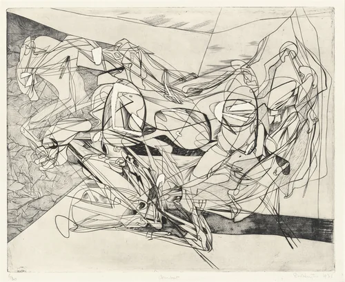 Combat by Stanley William Hayter, print, 1936