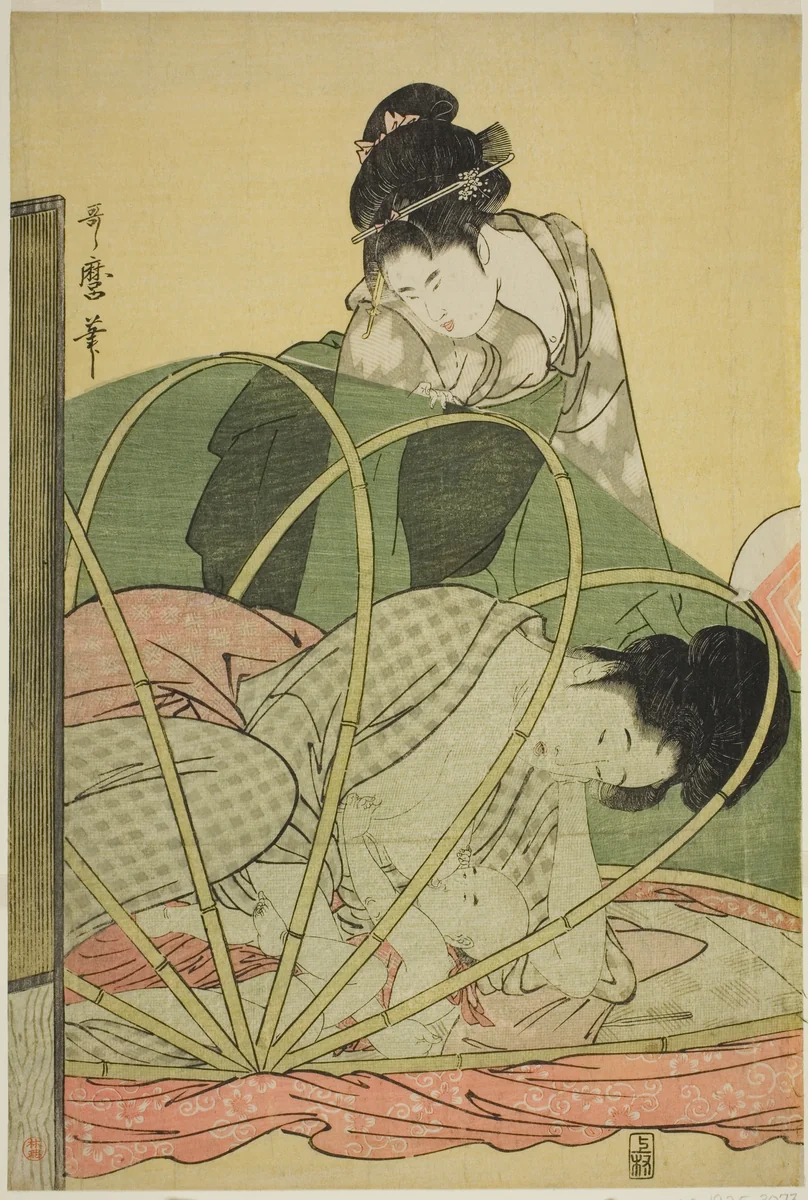 Mosquito Net for a Baby by Kitagawa Utamaro (喜多川歌麿), print, 1789-1800