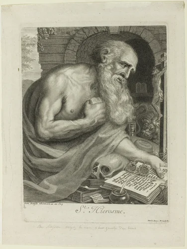 Saint Jerome by Antoine Masson, print, 1693