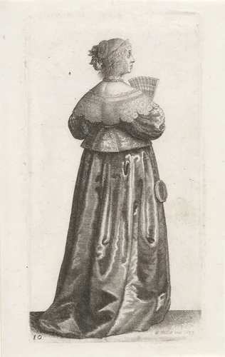 Ornatus Muliebris Anglicanus (De kleding van Engelse vrouwen) by Wenceslaus Hollar, print, 1639