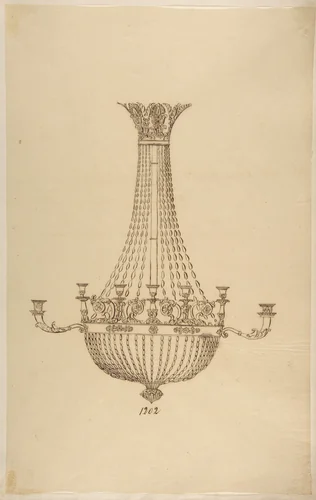 Design for a Chandelier by anonymous, drawing, 1800-1899