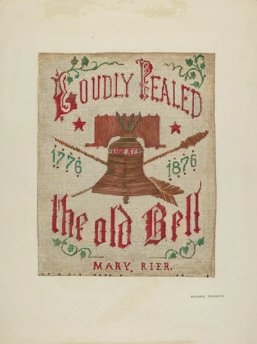 Sampler by Michael Rekucki, index of american design, 1941