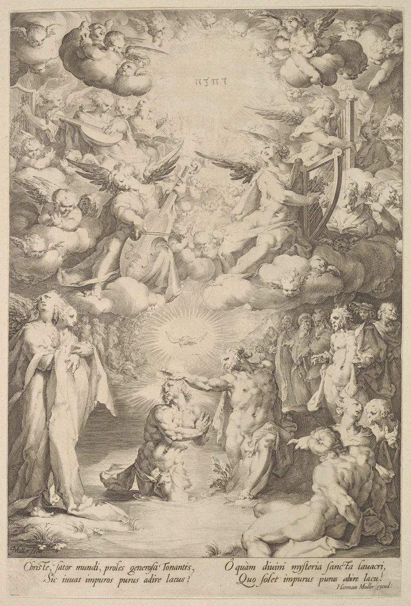 The Baptism of Christ by Jan Muller, print, 1590
