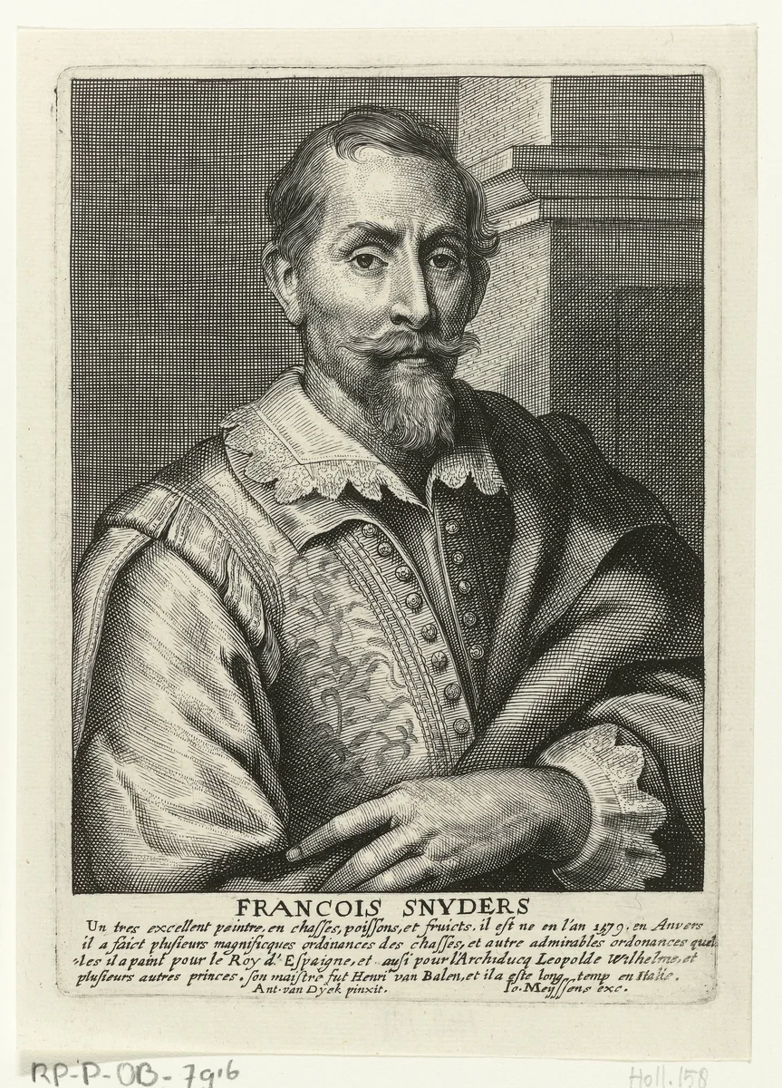 Portret van Frans Snijders by Pieter de Jode, print, 1628-1670