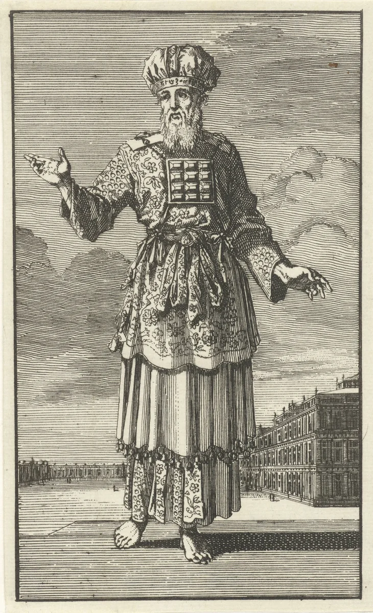 Hogepriester in liturgische kleding (variant B) by Jan Luyken, print, 1669-1712