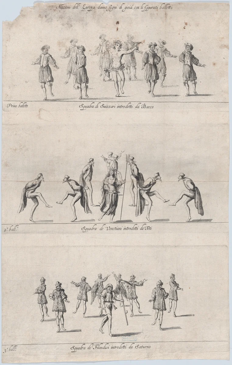 Nations of Europe ballets by anonymous, print, 1600-1699