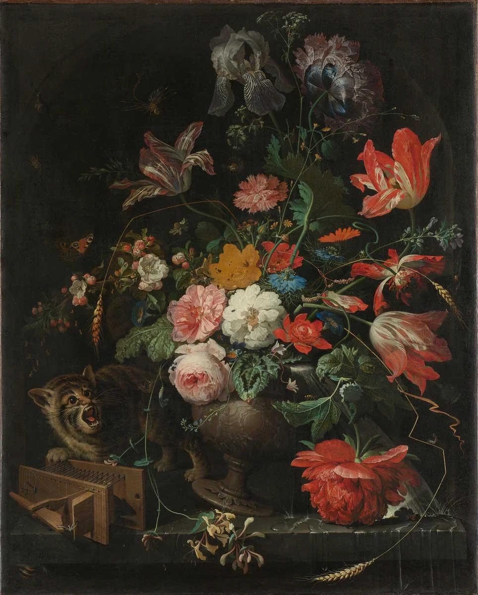 The Overturned Bouquet by Abraham Mignon, painting, 1660-1679