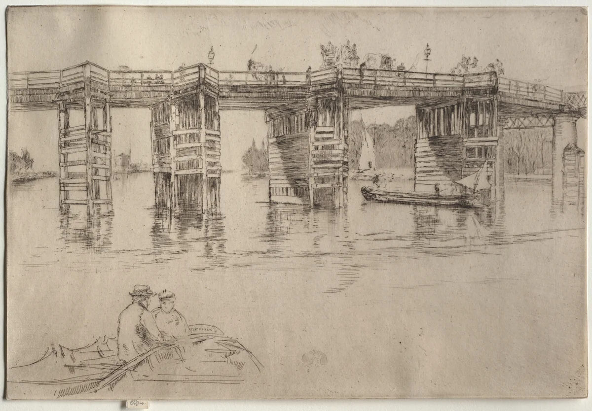 Old Putney Bridge by James McNeill Whistler, print, 1879