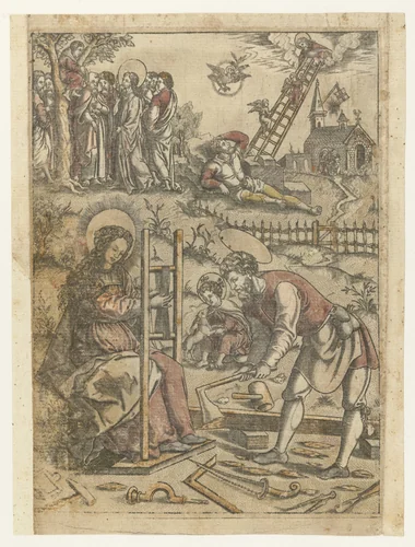 Rest on the Flight into Egypt by Monogrammist AC, print, 1520-1562