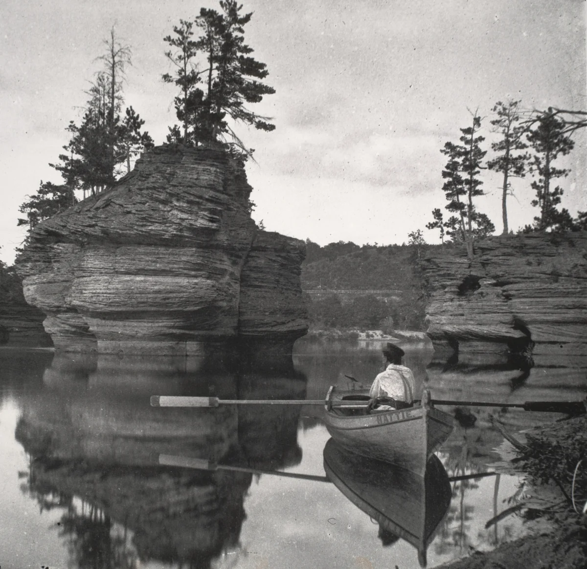 Sugar Bowl with Row Boat, Wisconsin Dells by Henry Hamilton Bennett, photograph, 1889