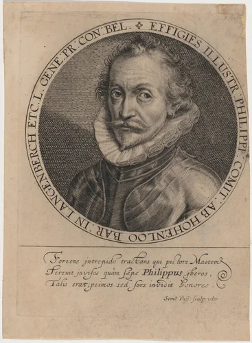 Philip, Count of Hohenlohe by Simon van de Passe, print, 1595-1647