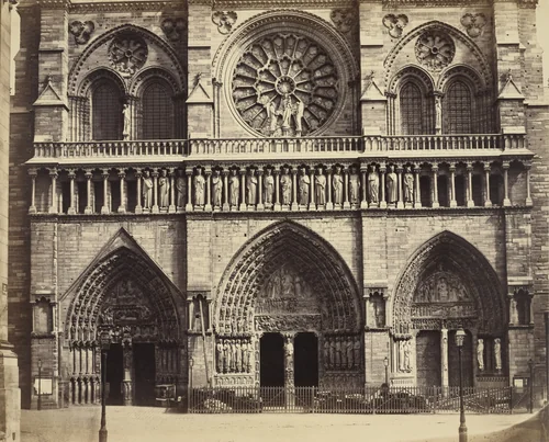 Cathedral of Notre Dame, Paris (detail of facade) by Louis-Auguste Bisson, Auguste-Rosalie Bisson, photograph, 1853