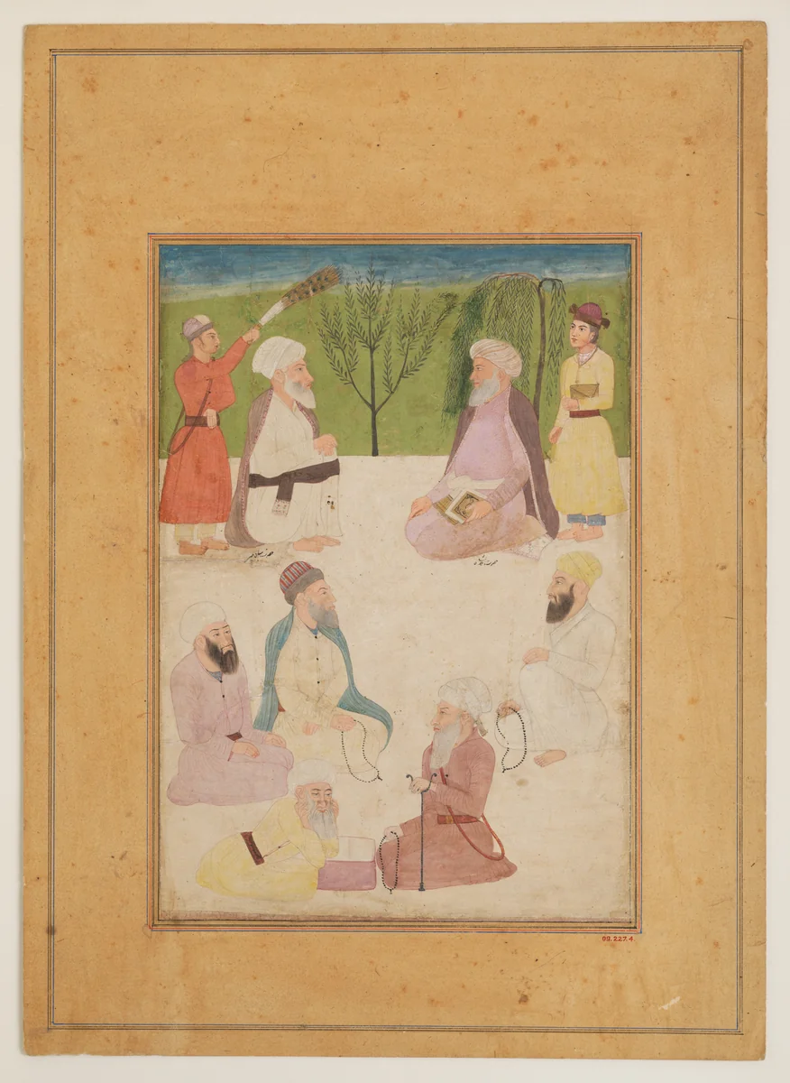 Portrait of Mian Mir and Mulla Shah by Muhammad Musa, manuscript, 1670-1730