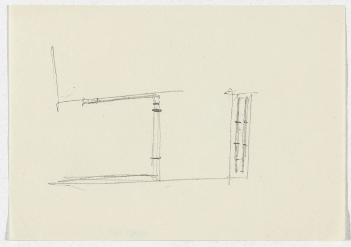 Chair without Arms (Elevation sketch) by Ludwig Mies van der Rohe, mies van der rohe archive, 1926