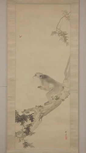Monkey and Bee by Okamoto Toyohiko, painting, 1800-1845