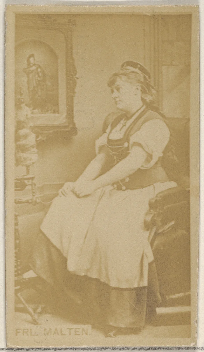 Fräulein Malten, from the Actors and Actresses series (N45, Type 8) for Virginia Brights Cigarettes by Allen & Ginter, photograph, 1885-1891