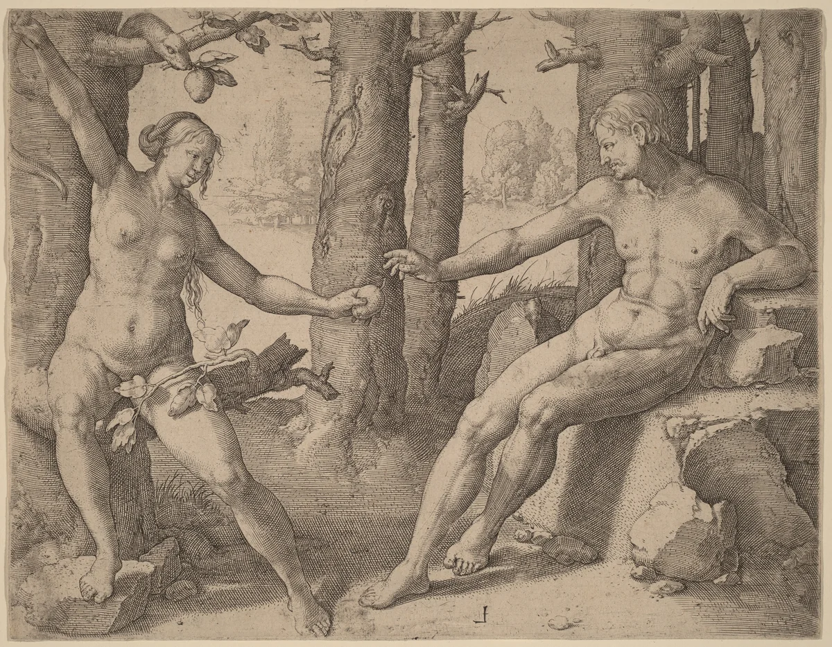 The Fall of Man by Lucas van Leyden, print, 1530