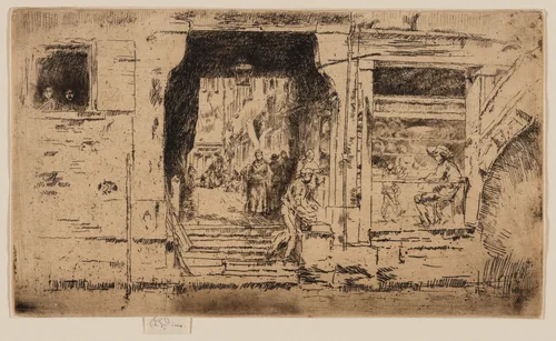 The Fish Shop, Venice by James McNeill Whistler, print, 1879-1880