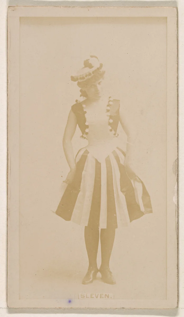Miss Sleven, from the Actresses series (N245) issued by Kinney Brothers to promote Sweet Caporal Cigarettes by Kinney Brothers Tobacco Company, photograph, 1890
