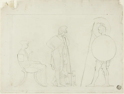 Hector Chiding Paris by John Flaxman, drawing, 1775-1826
