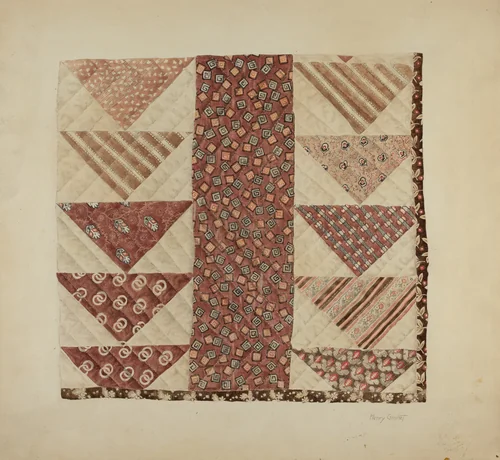 Patchwork Quilt (Section) by Henry Granet, index of american design, 1938