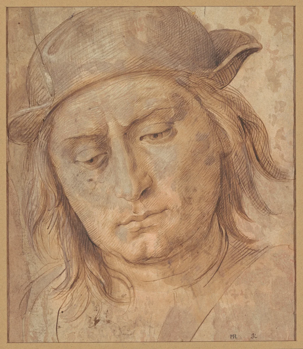 Head of a Man Wearing a Cap by Master of Santo Spirito, drawing, 1475-1500