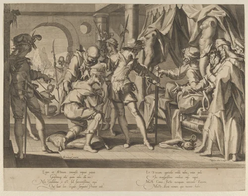Count William III of Holland Permitting the Beheading of his Bailiff, plate 7 from "Thronus Justitiae, tredecim pulcherrimus tabulis..." by Willem van Swanenburg, print, 1605-1606