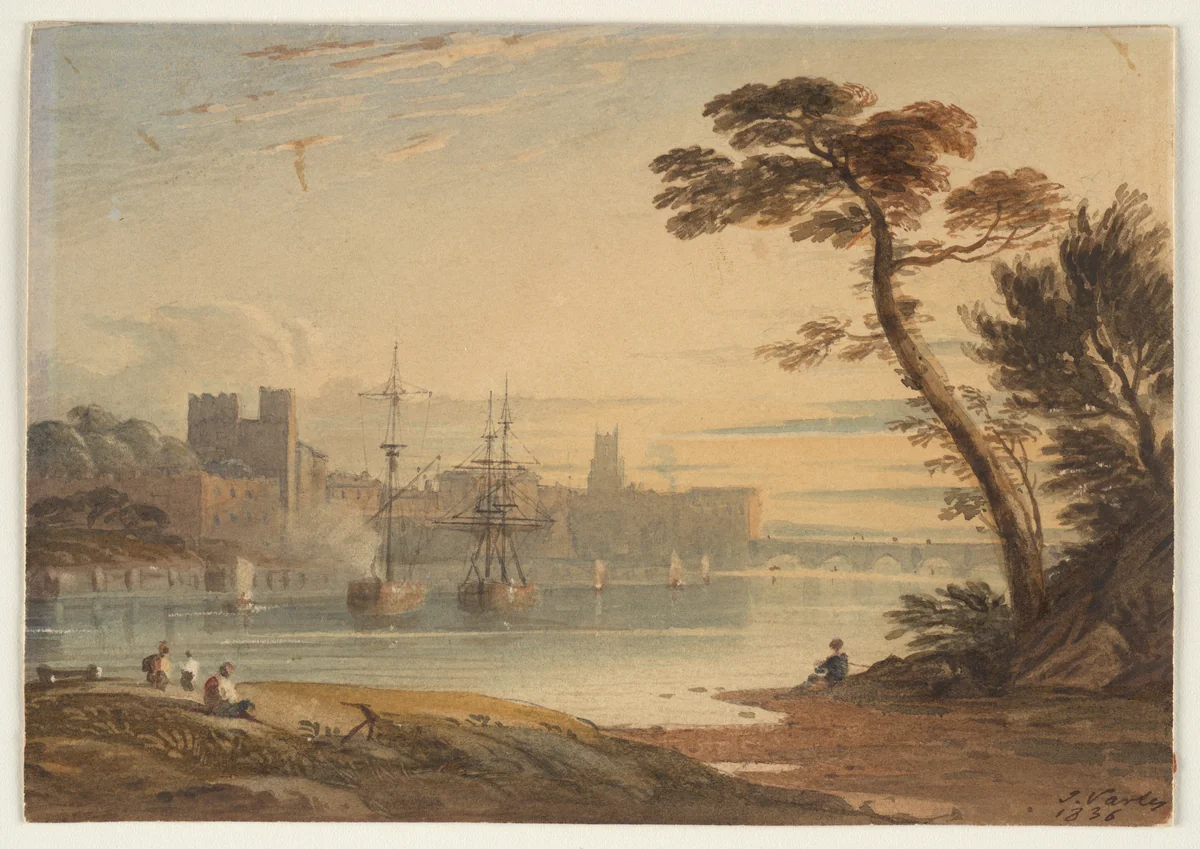 A View of Chester by John Varley, drawing, 1836