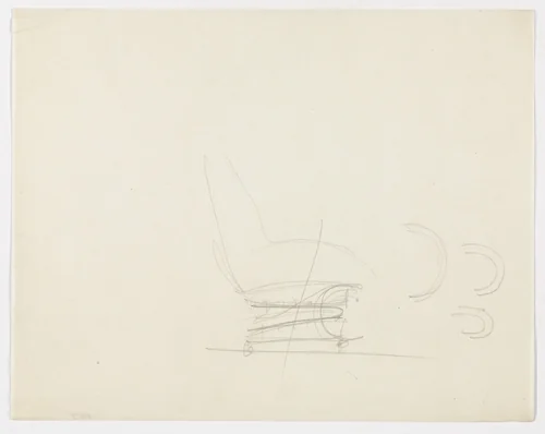 Lounge Chair without Arms (Elevation sketch) by Ludwig Mies van der Rohe, mies van der rohe archive, 1926