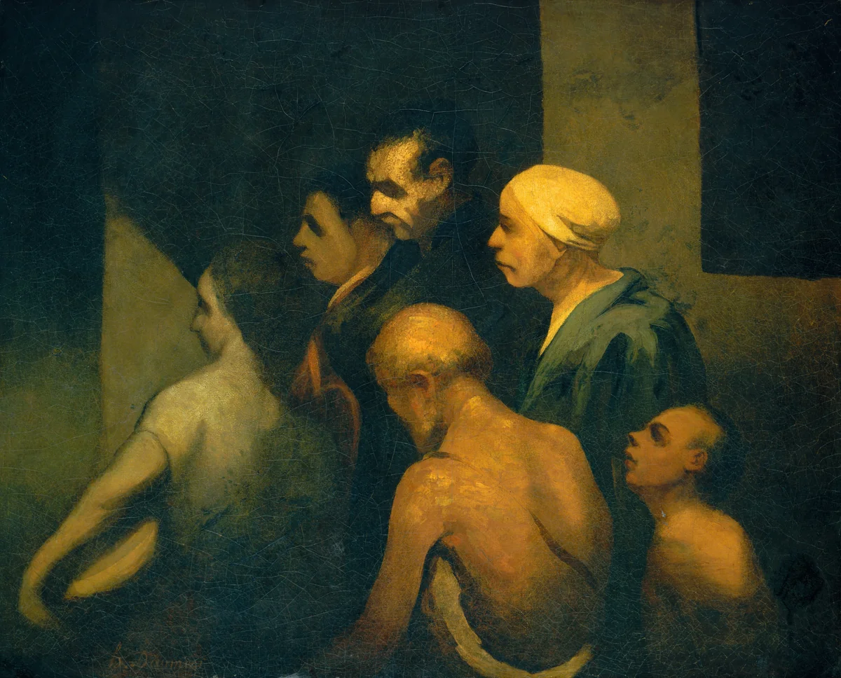The Beggars by Honoré Daumier, painting, 1843