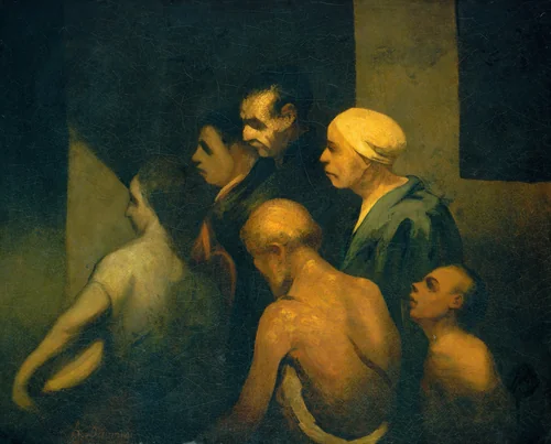 The Beggars by Honoré Daumier, painting, 1843