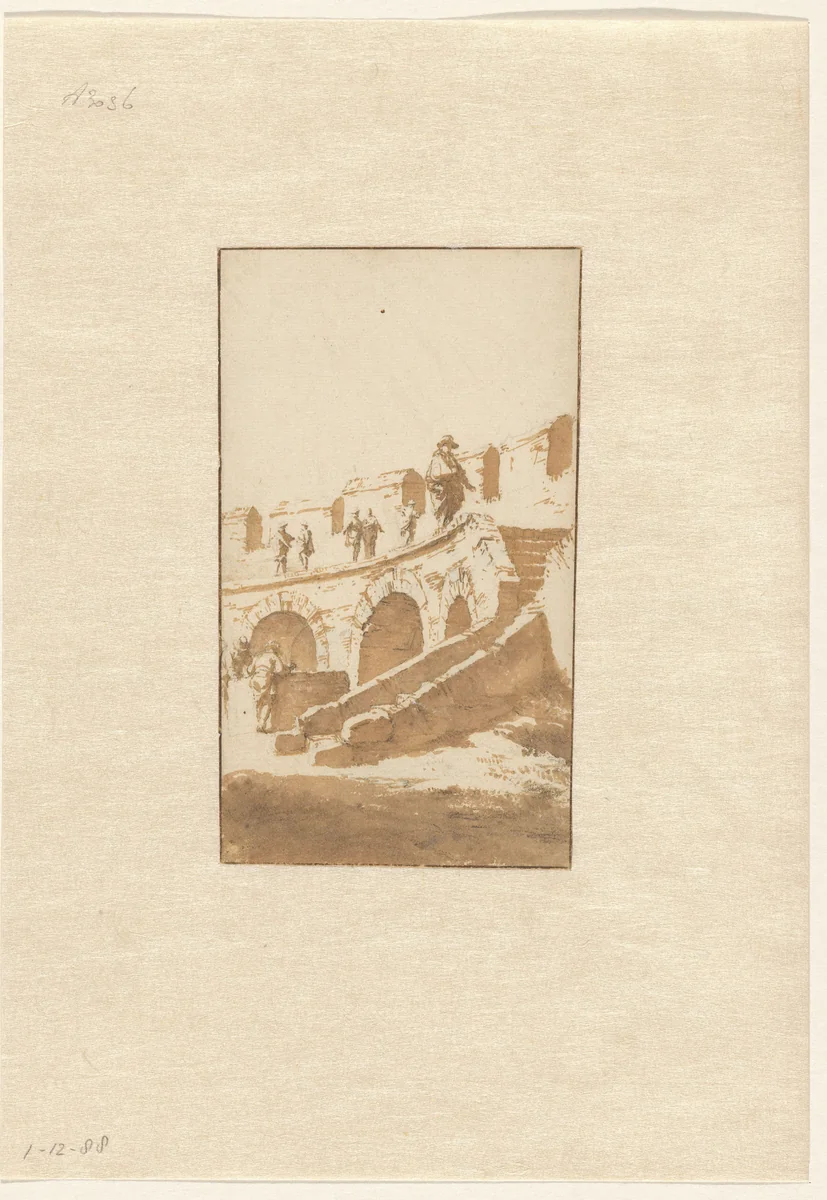 Binnenkant van de Burcht te Leiden by Jan de Bisschop, drawing, 1648-1671