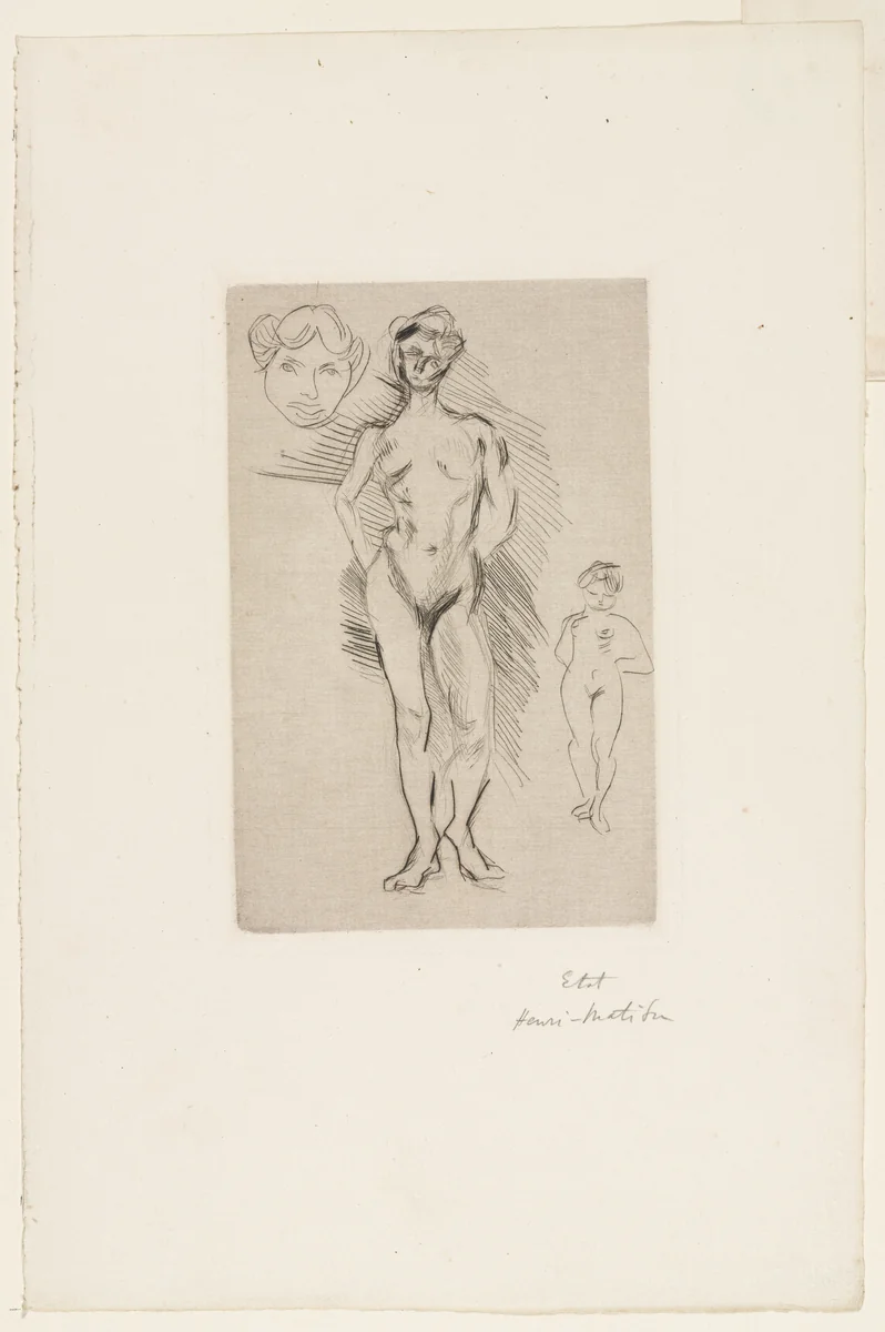 Two Nudes, One Head (Deux nus, une tête) by Henri Matisse, print, 1900