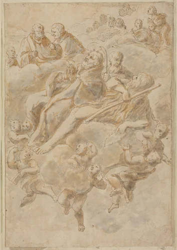 Ecstasy of a Saint by Anonymous Artist; Giovanni Lanfranco, drawing, 1582-1647