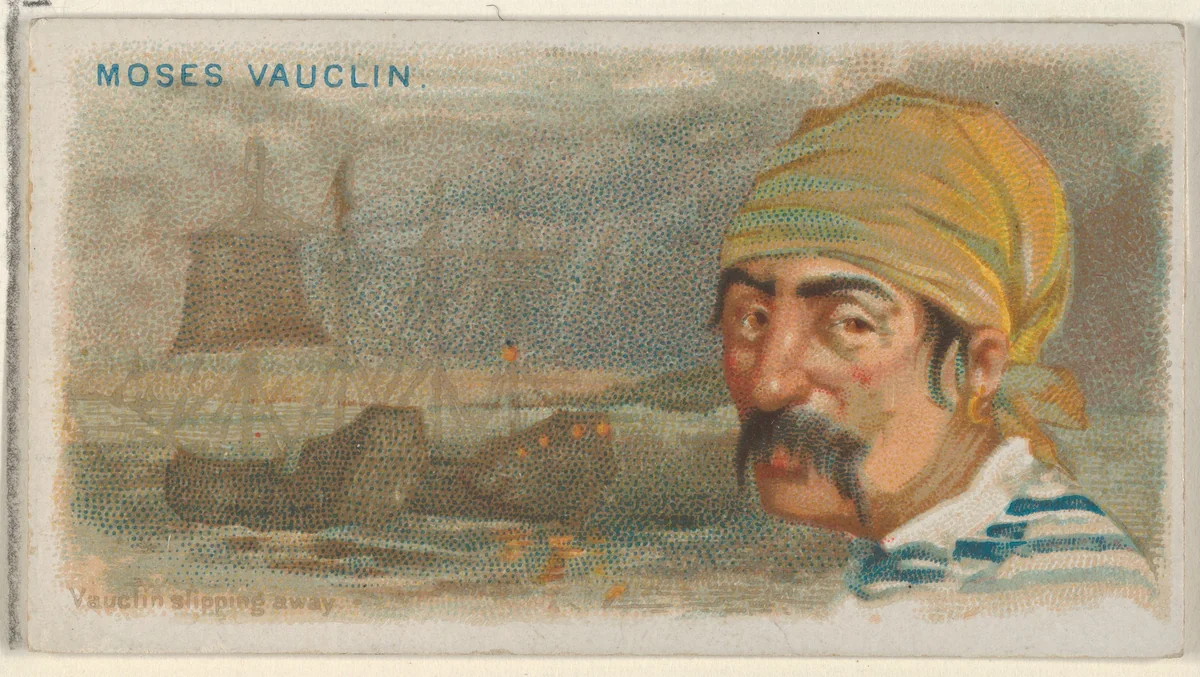 Moise Vauquelin, Vauquelin Slipping Away, from the Pirates of the Spanish Main series (N19) for Allen & Ginter Cigarettes by Allen & Ginter, print, 1886-1891