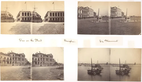 View on the Bund; The Monument; The Club House; View from the Bund, Shanghai by John Thomson, photograph, 1869