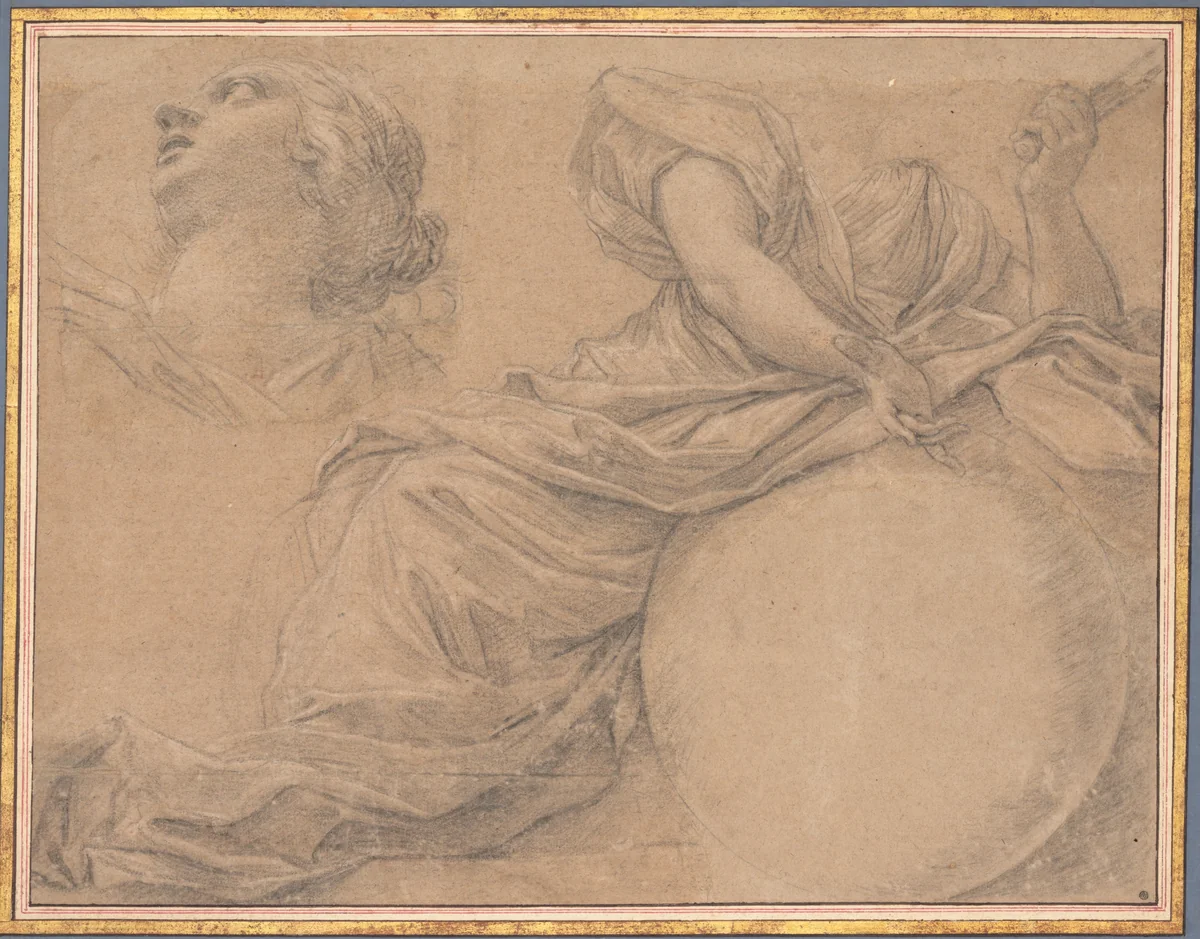 Study for the Muse Urania by Michel Dorigny, drawing, 1630-1665