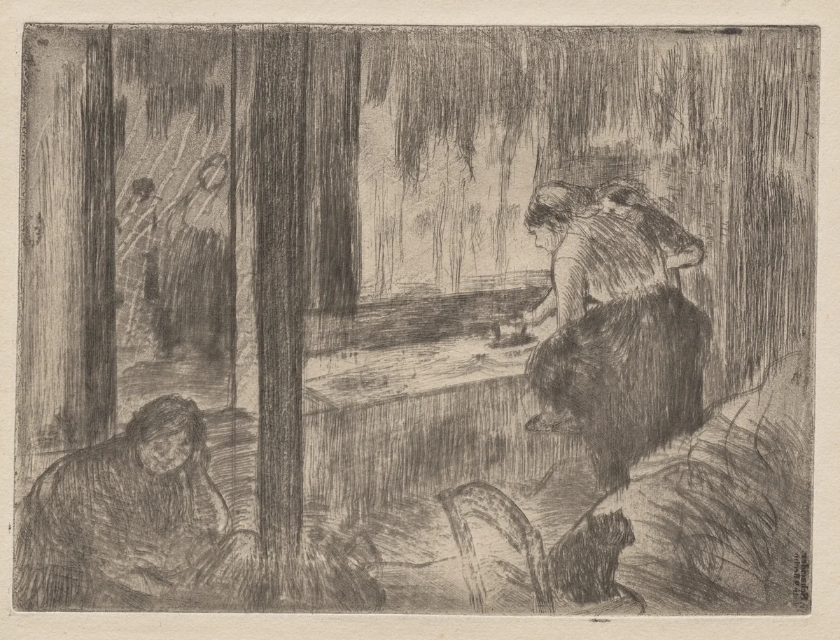 The Laundresses by Edgar Degas, print, 1879-1880