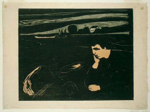 Melancholy III by Edvard Munch, print, 1915-1917