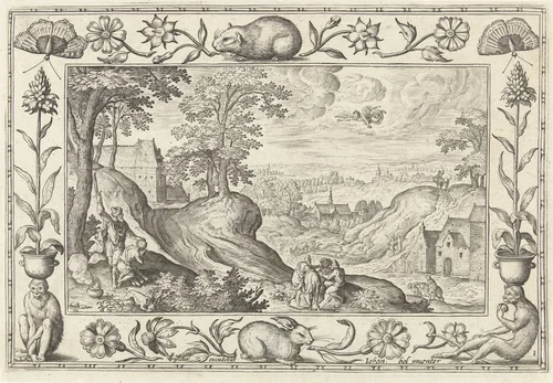 Abraham offert Isaak by Unknown, print, 1582-1652