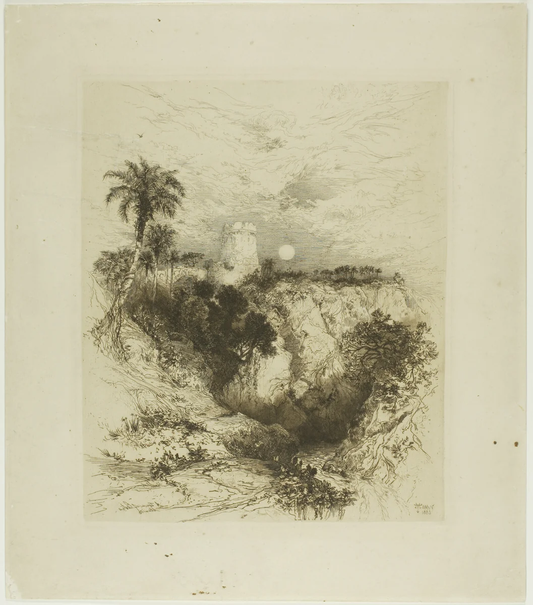 A Tower of Cortez by Thomas Moran, print, 1883