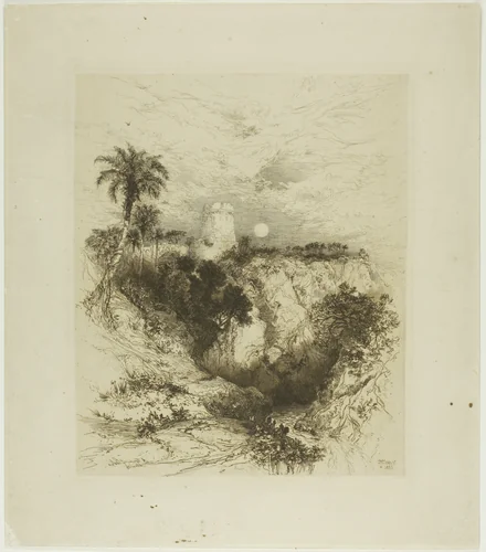 A Tower of Cortez by Thomas Moran, print, 1883