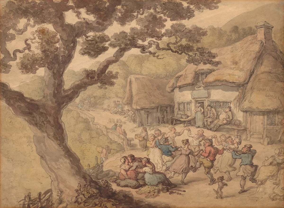 The Village Dance by Thomas Rowlandson, drawing, 1810-1827