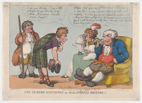 The Learned Scotchman, or Magistrates Mistake! by Thomas Rowlandson, print, 1807