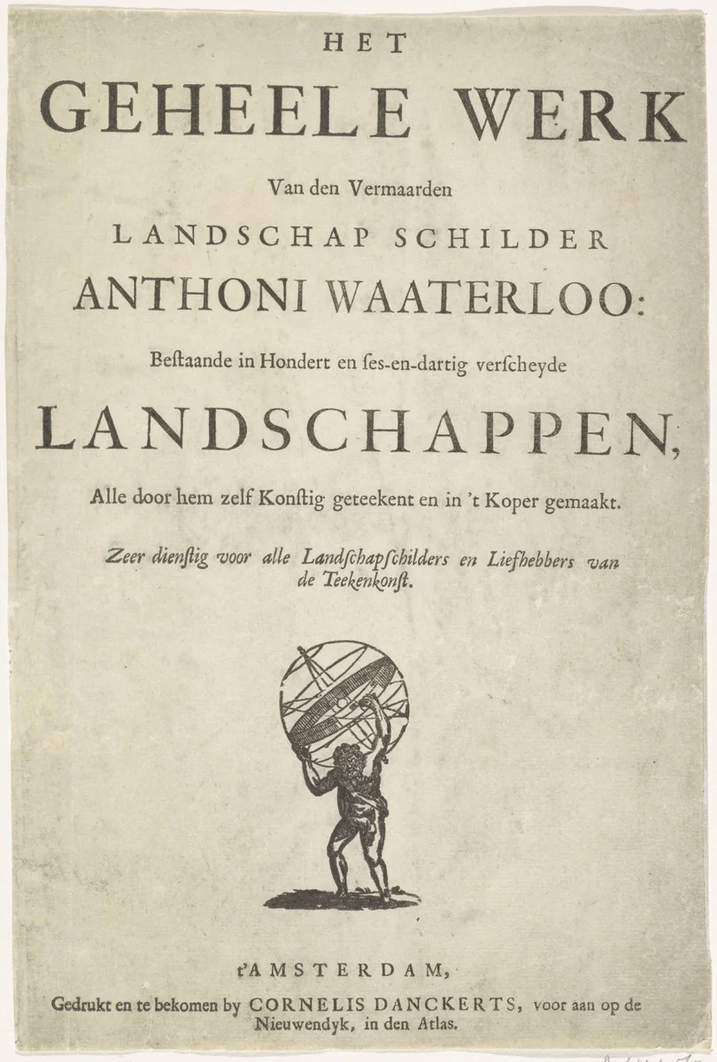 Atlas met de wereld op zijn rug by anonymous, print, 1696-1717