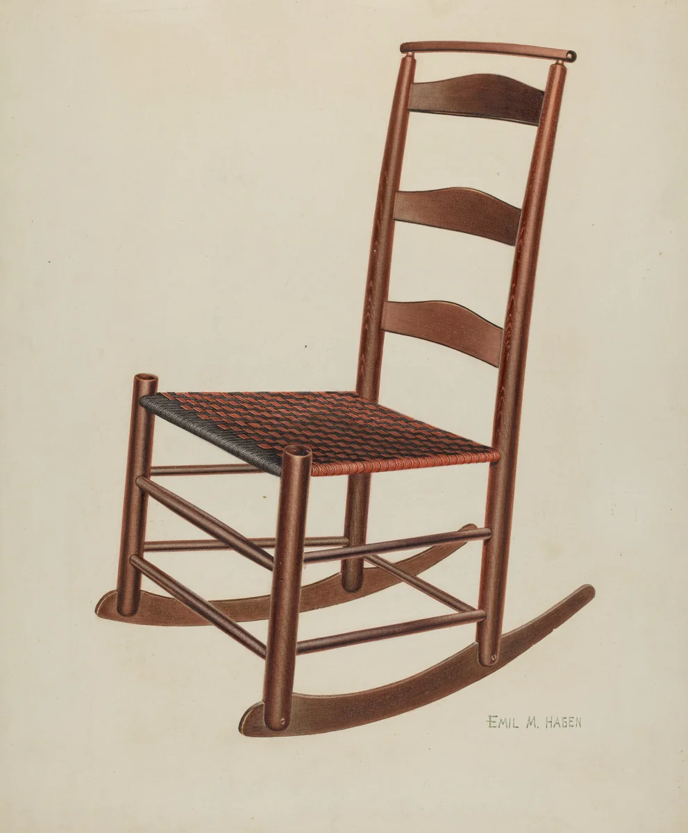 Shaker Chair by Emil Hagen, index of american design, 1938