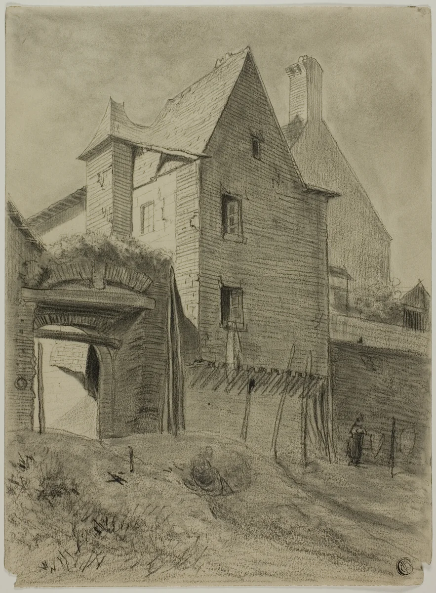 Remnant of Old Castle Incorporated in Farm by Unknown Artist, drawing, 1700-1899