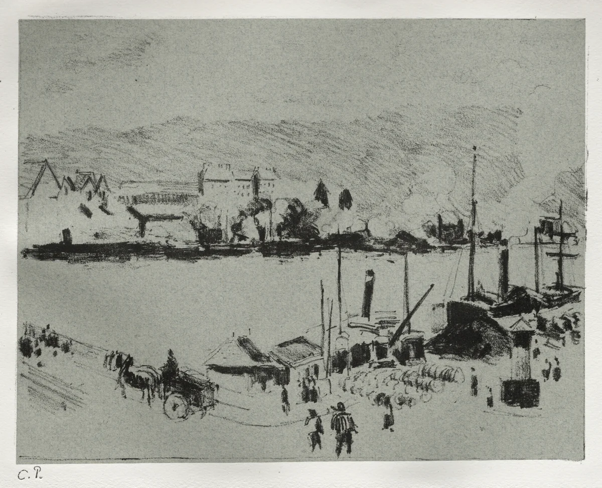 Quai Boieldieu in Rouen by Camille Pissarro, print, 1891-1901