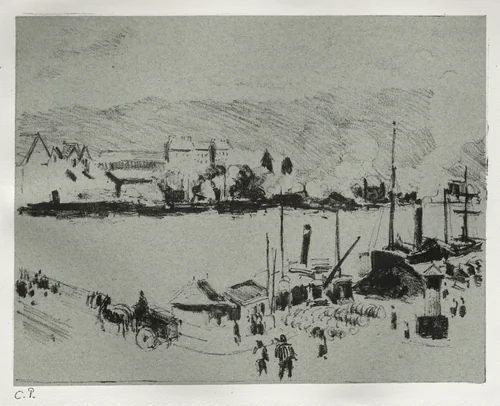 Quai Boieldieu in Rouen by Camille Pissarro, print, 1891-1901