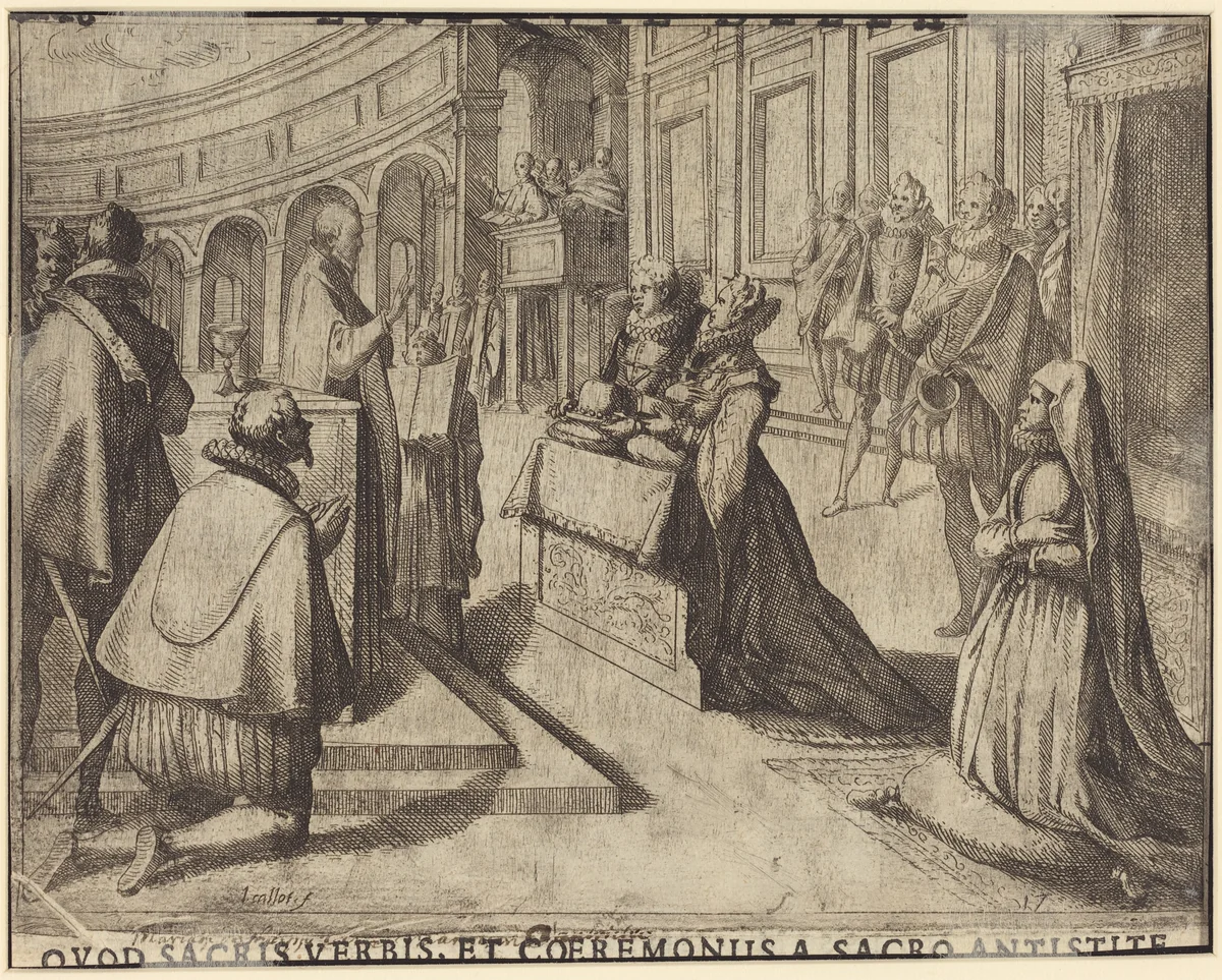 Marriage of Margaret of Austria and Philip III [verso] by Jacques Callot, print, 1612